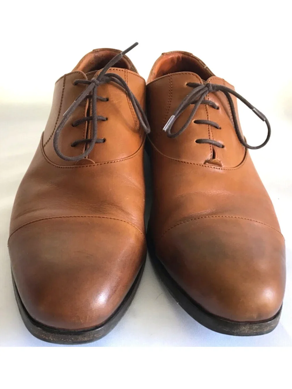 Wolf & Shepherd Oxford Closer Cap Toe Maple Tan Calfskin Shoes, US 11 Portugal